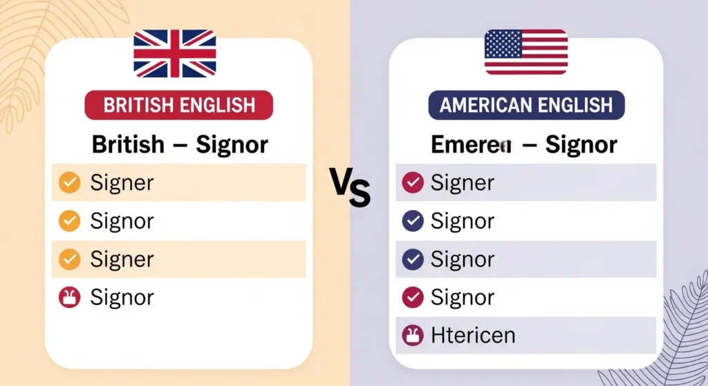 British English vs American English Spelling