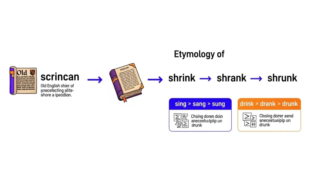 The Origin of Shrank or Shrunk